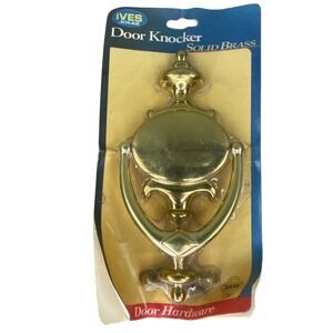 VTG Ives Schlage Door Knocker Solid Brass Traditional Minimalist